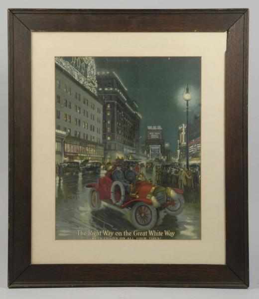 Appraisal: Framed Right Way Automobile Advertising Print Description Circa s Advertising