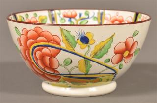 Appraisal: Gaudy Dutch China Oyster Pattern Waste Bowl Gaudy Dutch Soft