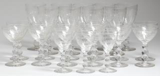 Appraisal: Crystal Stemware Glasses Comprising champagne coupes nine white wine and