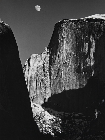 Appraisal: ADAMS ANSEL - Half Dome and Moon Silver print x