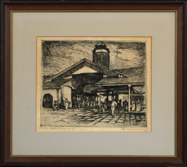 Appraisal: Ellsworth Woodward American New Orleans - pair of etchings Poydras