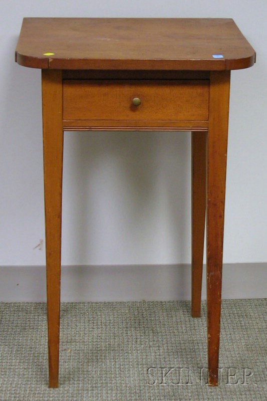 Appraisal: Federal Cherry One-Drawer Side Stand with Tapering Legs