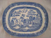 Appraisal: A Welsh th century willow pattern meat platter impressed mark