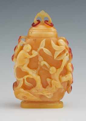 Appraisal: A Carved Hornbill Snuff Bottle ca The natural carmel color