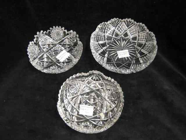 Appraisal: Cut Glass Dishes one signed J Hoare each ''