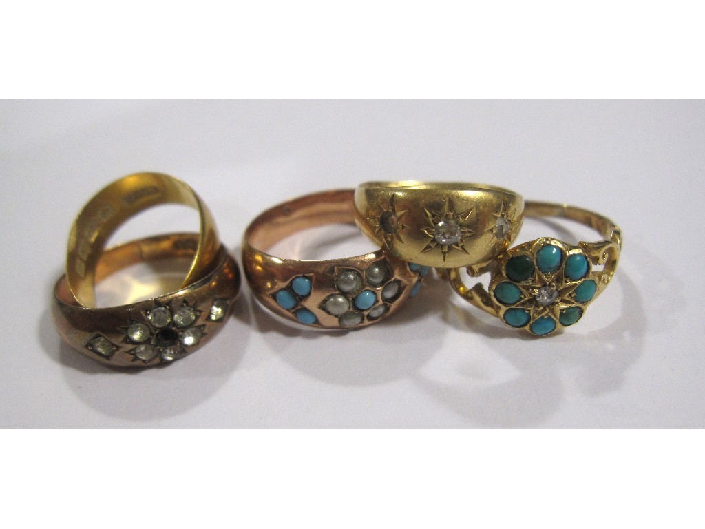 Appraisal: Lot comprising two Victorian ct gold gypsy rings two ct