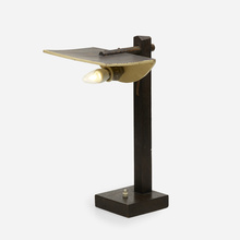 Appraisal: Bauhaus TABLE LAMP c quartersawn and enameled oak h w