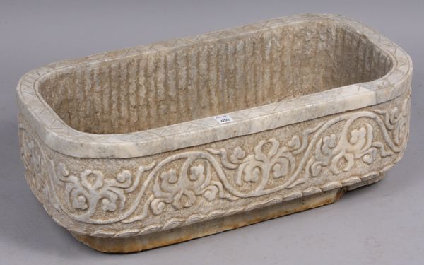 Appraisal: th Century carved marble planter h x w x d