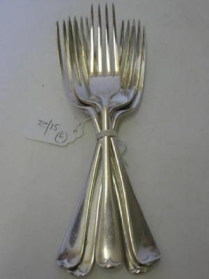 Appraisal: A SET OF SIX TABLE FORKS maker Barraclough Barraclough London