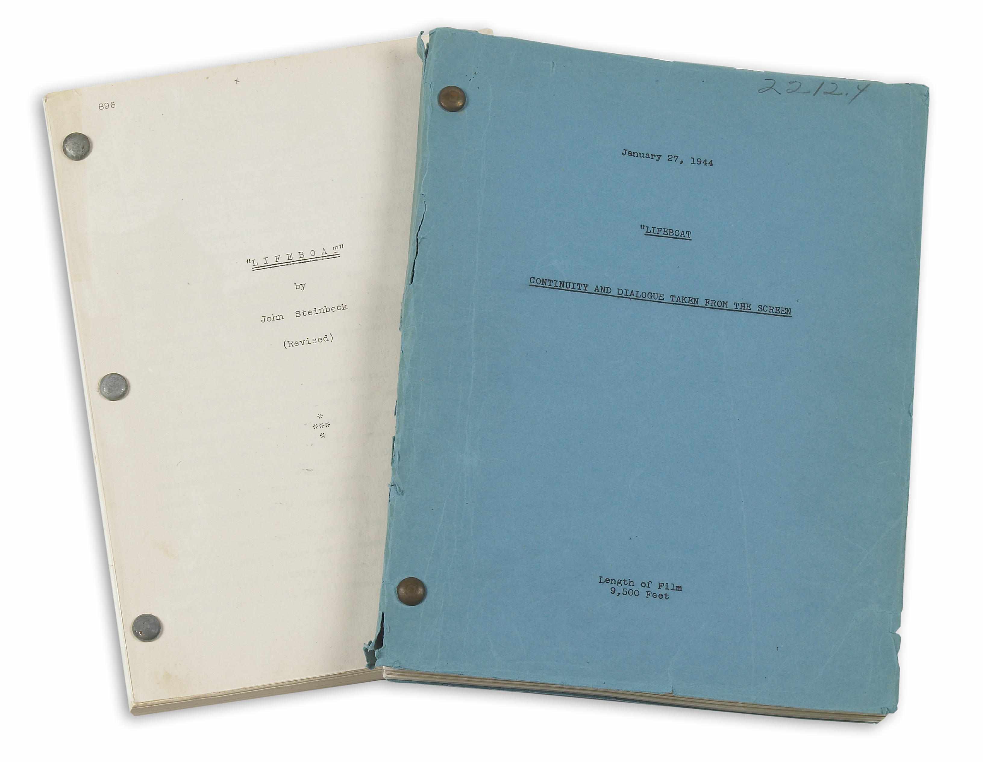 Appraisal: STEINBECK JOHN - Mimeographed Manuscript with annotations in another hand