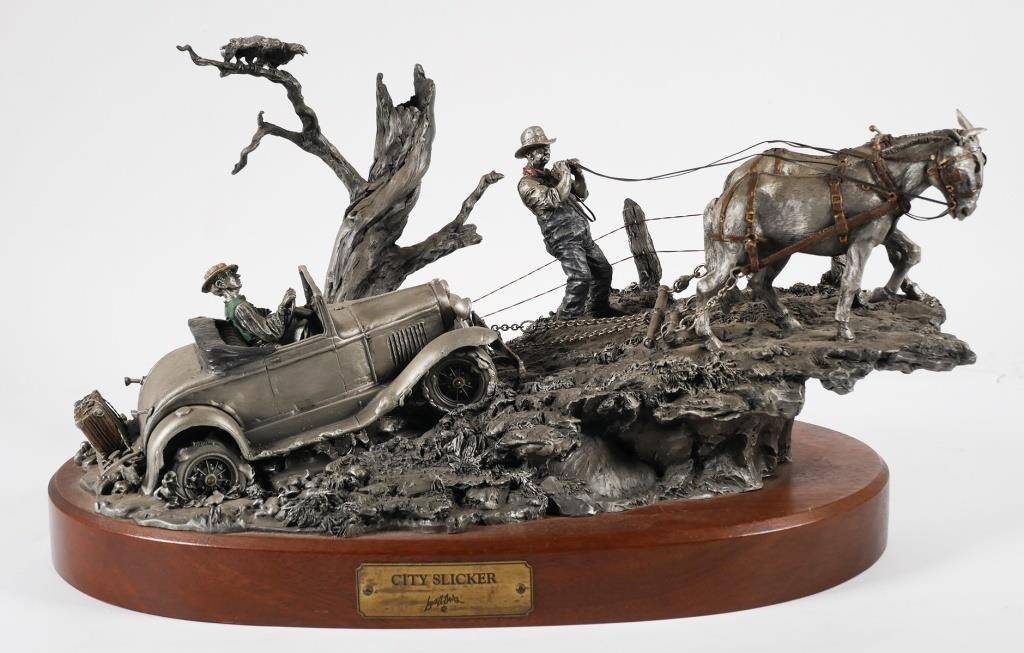 Appraisal: Chilmark pewter sculpture by Lowell Davis titled City Slicker Chilmark