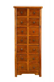 Appraisal: Chinese Hardwood Apothecary Cabinet Chinese mid to late th century