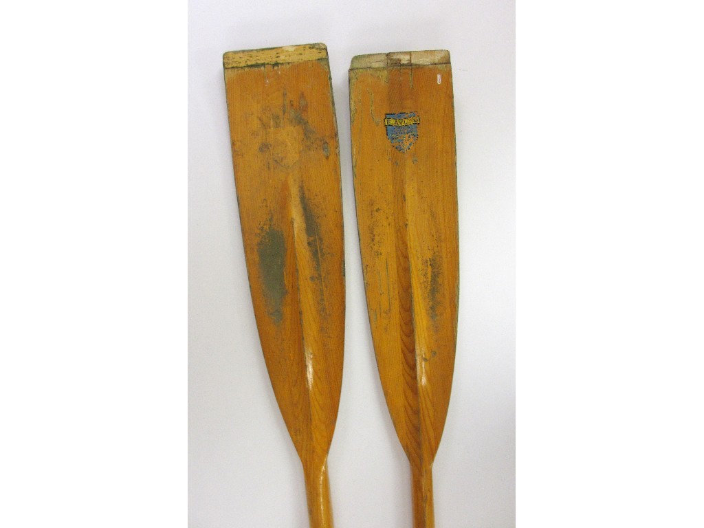 Appraisal: A pair of Aylines sculling blades