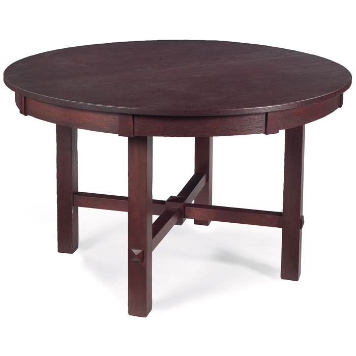 Appraisal: Stickley Brothers dining table circular top on a cross-stretcher base