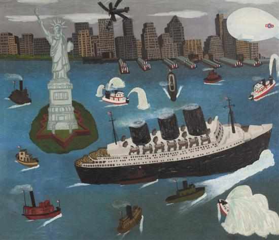 Appraisal: Chrystal Corcos American th century New York Harbor oil on