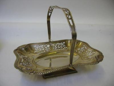 Appraisal: AN EDWARDIAN FRUIT BASKET Maker F S Chester of canted