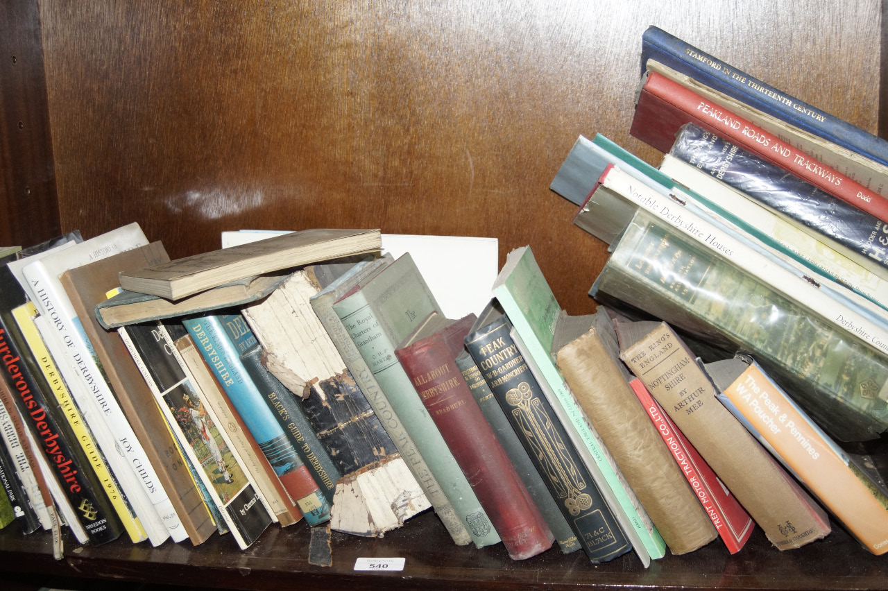 Appraisal: A shelf of books mainly on Derbyshire and the Peak