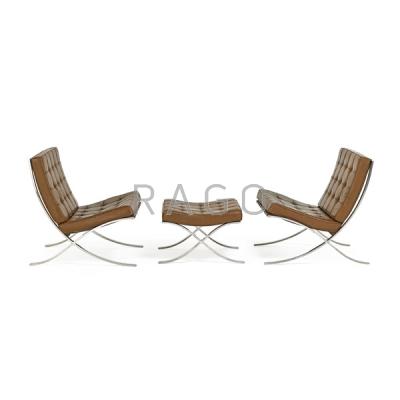 Appraisal: VAN DER ROHE KNOLL Pair Barcelona chairs Condition Report