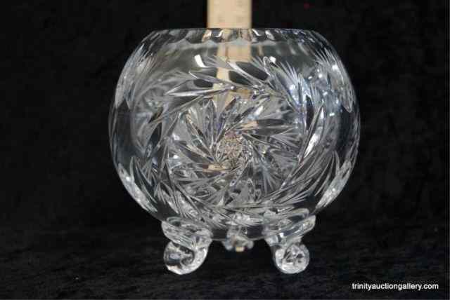 Appraisal: Cut Lead Crystal Footed Rose BowlUnidentified brand or pattern at