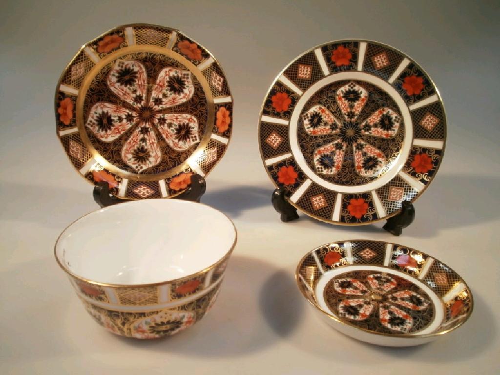 Appraisal: Four pieces of Royal Crown Derby Japan pattern porcelain