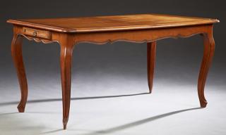 Appraisal: French Louis XV Style Carved Cherry Dining Table th c