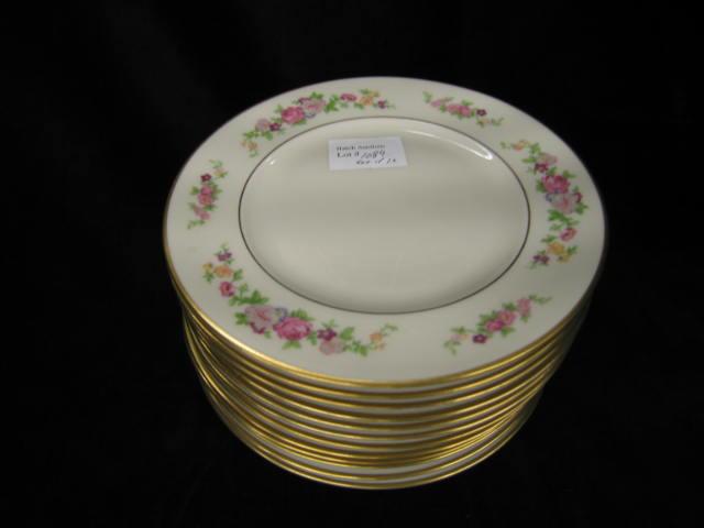 Appraisal: Set of Lamberton China Dessert Plates Virginia pattern floral with