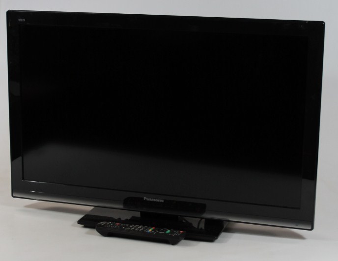 Appraisal: A Panasonic Viera colour TV in black with remote control