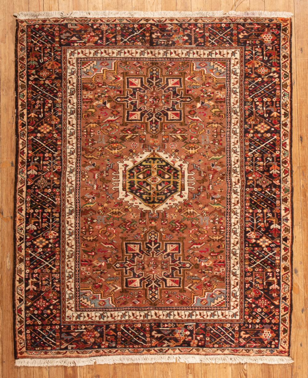 Appraisal: Small Persian Carpet taupe ground repeating medallions ft x ft