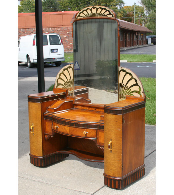 Appraisal: Art Deco American vanity c with architectural design inspired by