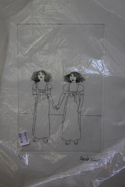 Appraisal: David RemfryBlack and white print The Sisters cm x cm