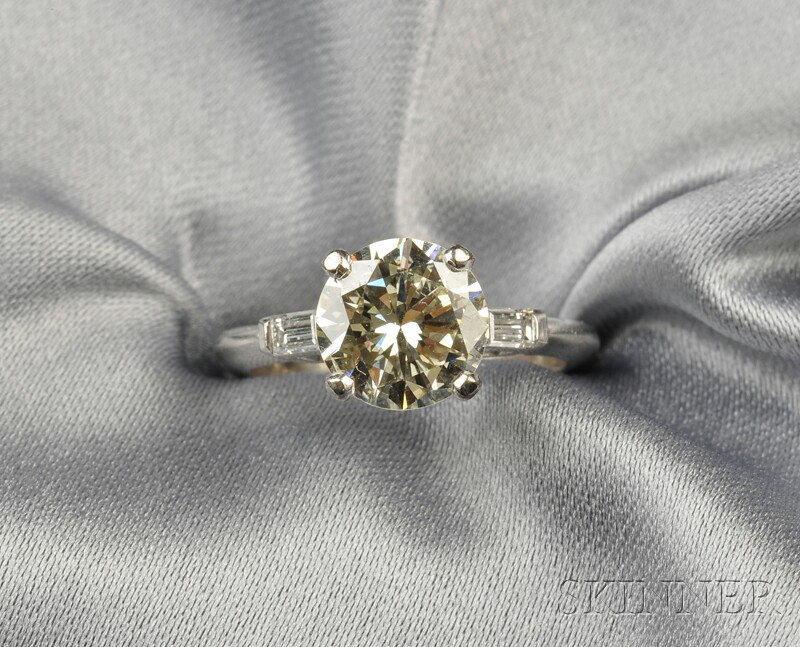 Appraisal: Diamond Solitaire set with a full-cut diamond weighing approx cts