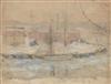 Appraisal: ELMER LIVINGSTON MacRAE Two nautical scenes Harbor Scene in Winter