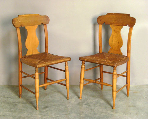 Appraisal: Pair of Sheraton rush seat chairs th c