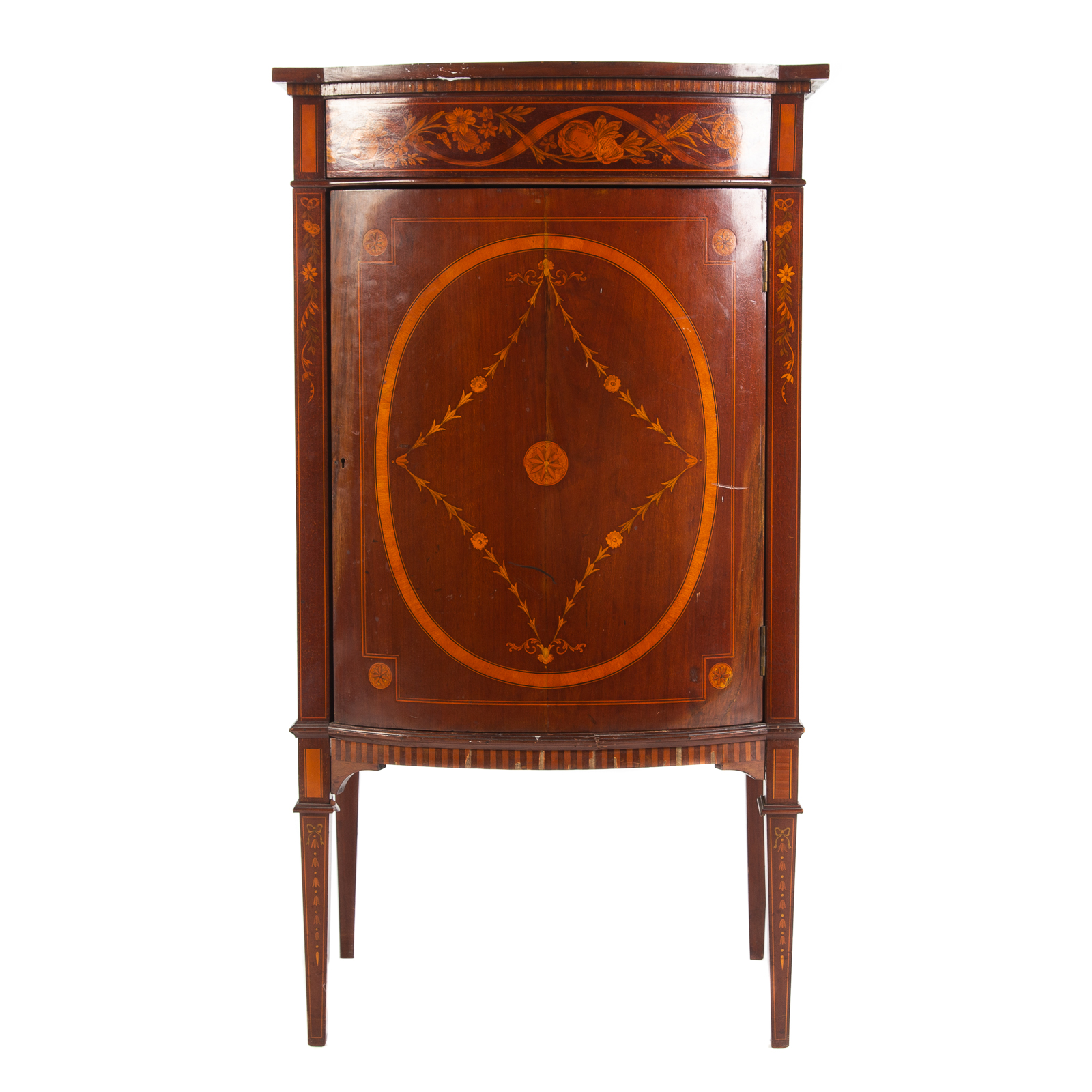 Appraisal: FEDERAL STYLE INLAID MAHOGANY MUSIC CABINET First quarter- th century