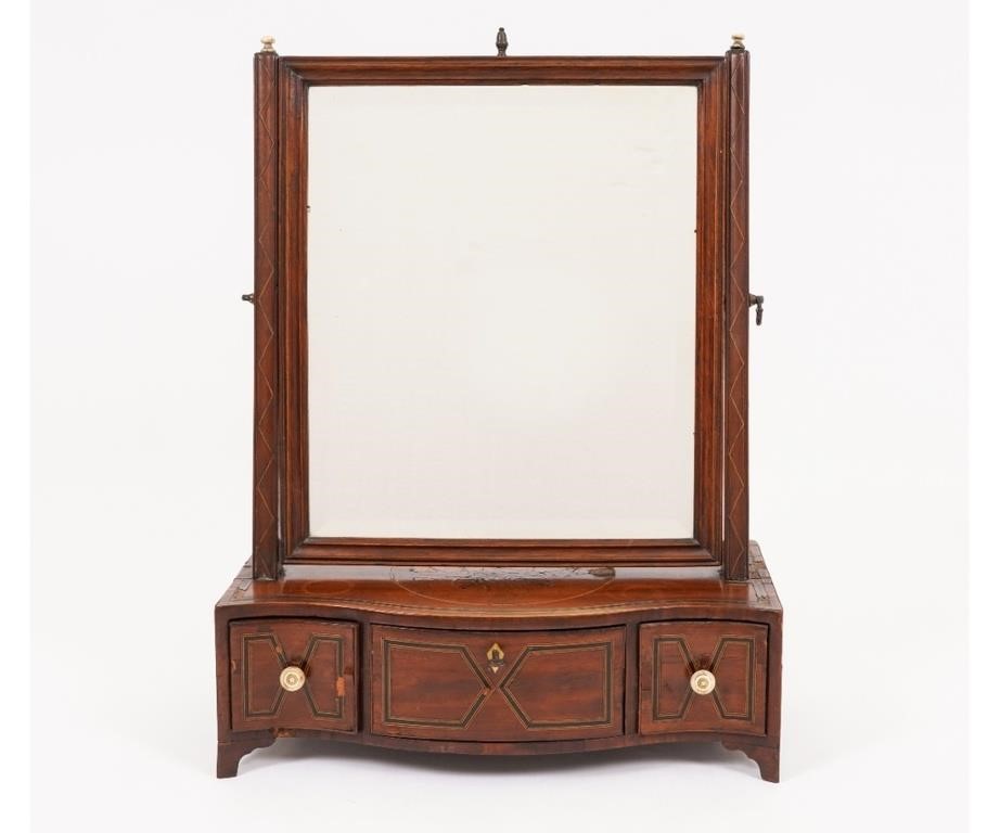 Appraisal: Georgian mahogany inlaid shaving stand circa h x w x