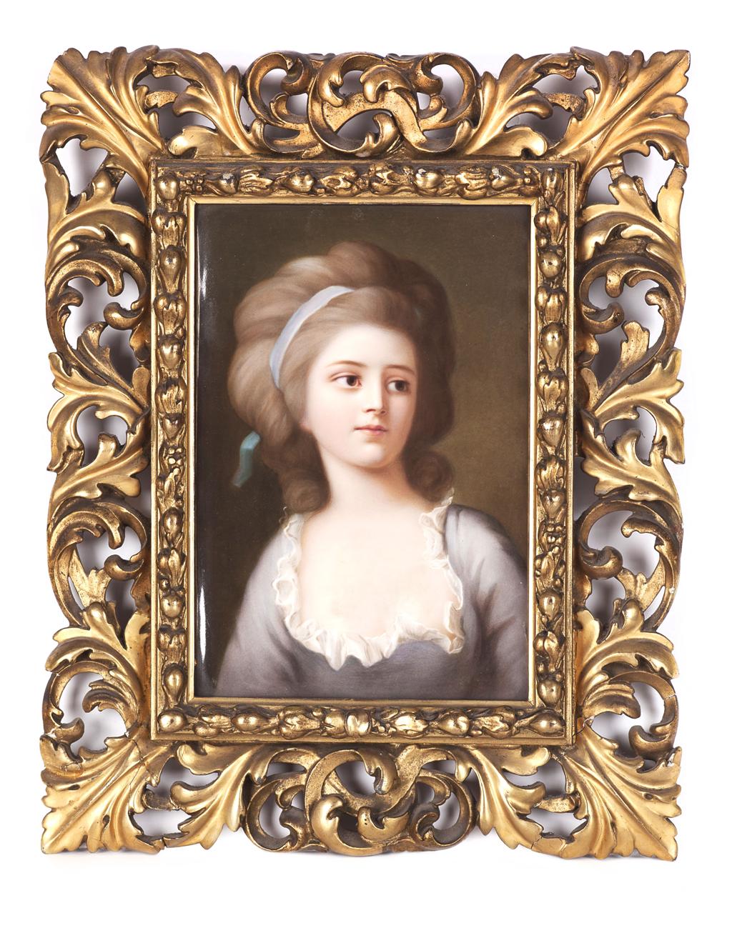 Appraisal: BERLIN PORCELAIN PLAQUE OF COUNTESS POTOCKA TH CENTURY in a