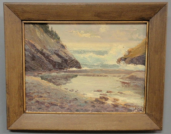 Appraisal: Impressionist seascape painting oil on artist board signed G Plankenhorn