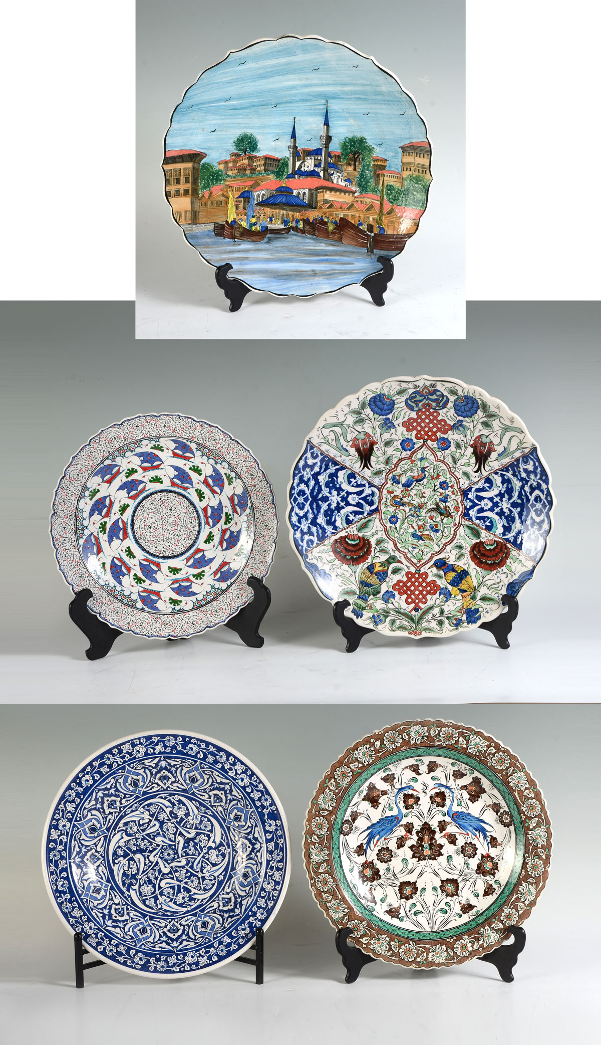 Appraisal: PIECE LOT OF KUTAHYA TURKISH CERAMIC CHARGERS '' - ''