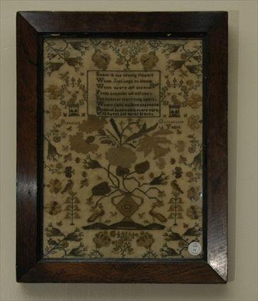 Appraisal: English Needlework Sampler Stitched by Rebecca Gathercole in