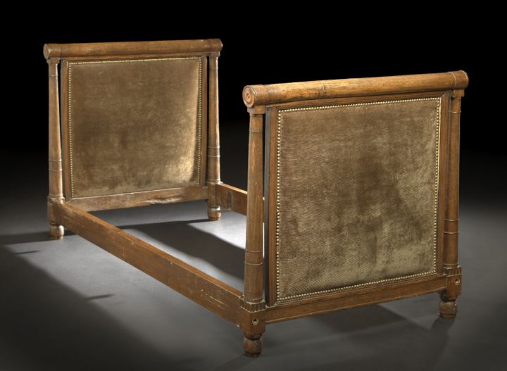 Appraisal: Empire-Style Oak Lit du Jour third quarter th century the