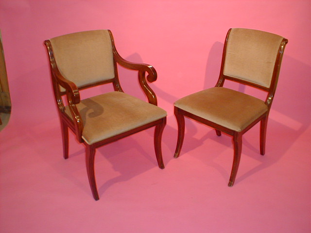 Appraisal: A set of ten Regency style boardroom chairs with mahogany