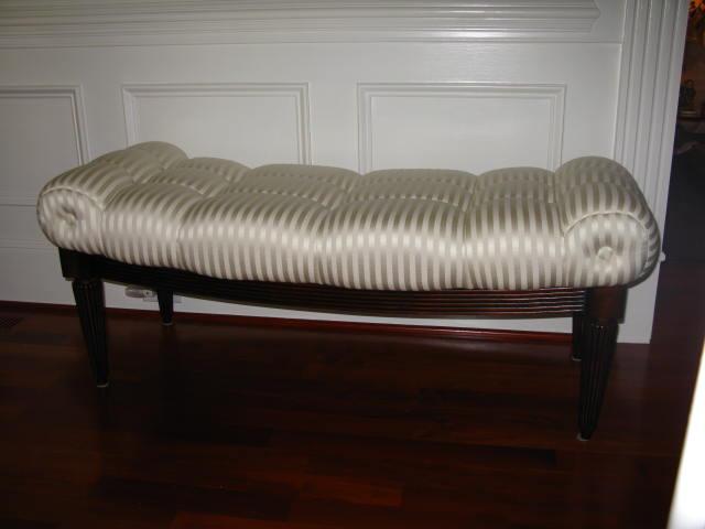 Appraisal: Classical Style Window Seat with tufted silk upholstery and fluted