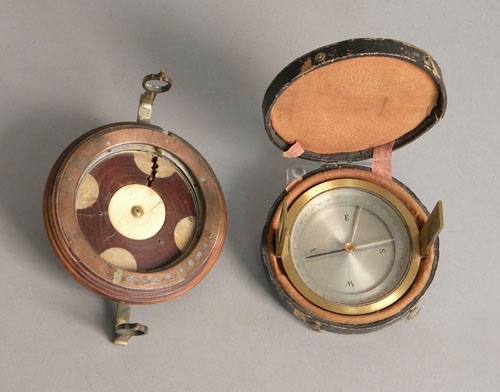 Appraisal: Brass surveyor's compass late th c in a fitted case