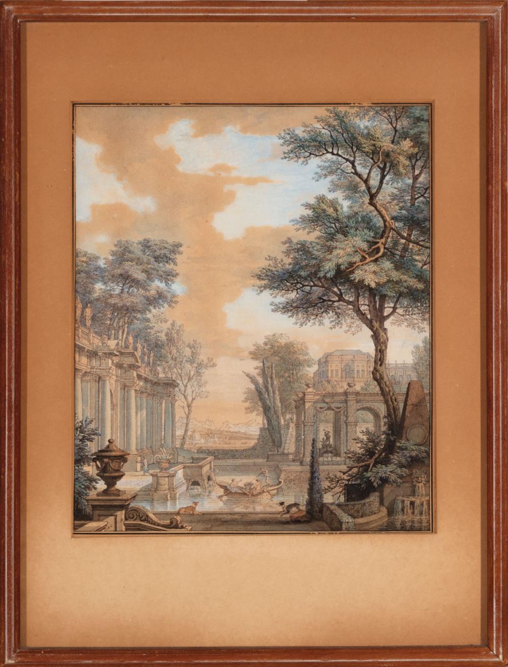 Appraisal: French School early th c Classical Landscapes watercolors on paper