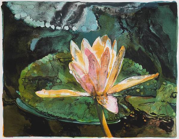 Appraisal: Joseph Raffael American born New Lily Lithograph in colors on