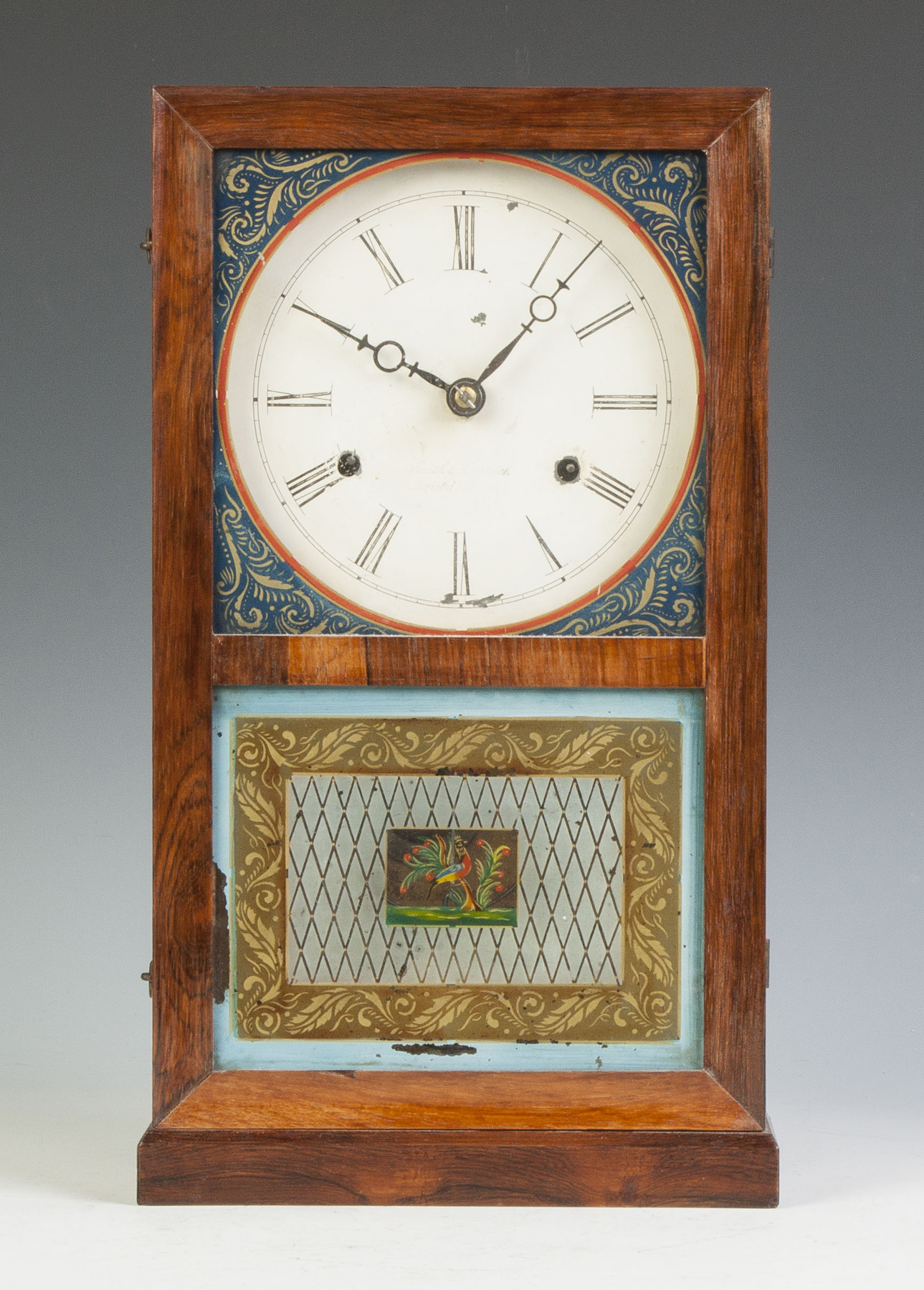 Appraisal: Smith Goodrich Box Shelf Clock Rosewood case old finish Original