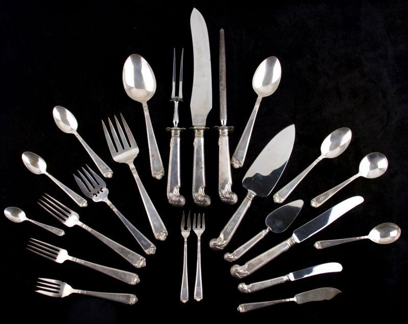 Appraisal: Birks George II Plain Sterling Flatware Service pieces including dinner