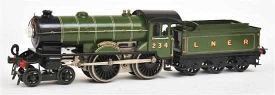 Appraisal: HORNBY GAUGE V ELECTRIC LOCOMOTIVE AND TENDER YORKSHIRE LMS green