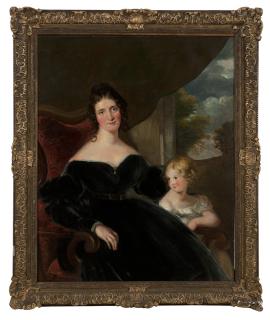 Appraisal: th century British school Double portrait of Queen Victoria with