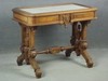 Appraisal: LAMP TABLE - VICTORIAN FRAMED MARBLE TOP LAMP SOLID WALNUT